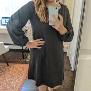 LOFT grey dress - MP - cute sleeve detail